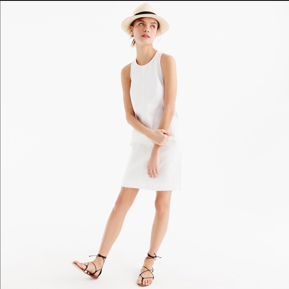 J.Crew White Denim Shift Dress